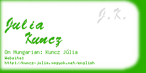 julia kuncz business card