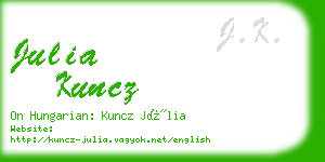 julia kuncz business card